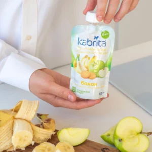 Kabrita® пюре с бананом, яблоком и печеньем, органическое, 6+ месяцев