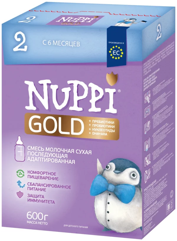 Nuppi Gold 2, 350 Г, Адаптированная Молочная Смесь Для Детей От 6 Месяцев (2 Ступень)