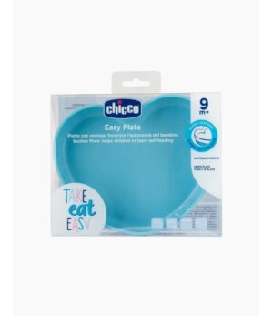 Chicco Easy Plate bolalar uchun silikon tarelka, ko‘k, 9+ oy