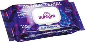Sunlight antibakterial nam salfetkalar 120 dona, oila uchun