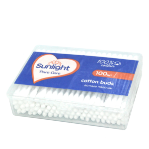 Sunlight paxta tayoqchalari 100 dona, gigiyena va kosmetik parvarish uchun