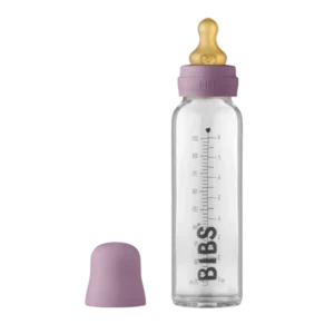 Стеклянная бутылочка для кормления BIBS, полный комплект 225 мл - Mauve