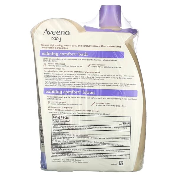 Aveeno Baby Tinchlantiruvchi To‘plam, Lavanda va Vanil, 2 dona - Image 3