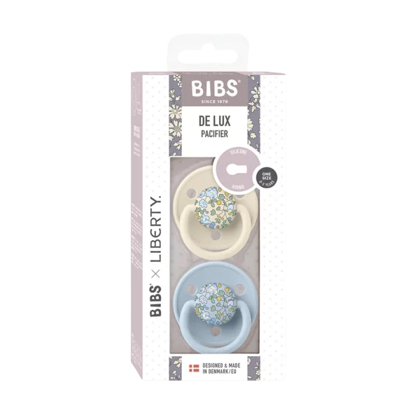 So‘rg‘ich Bibs X Liberty, Pustyshka Bibs X Liberty, De Lux , Eloise - Baby Blue Mix - Image 2