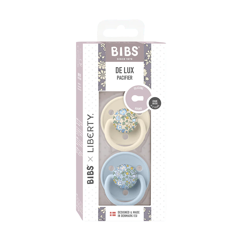 So‘rg‘ich Bibs X Liberty, Pustyshka Bibs X Liberty, De Lux , Eloise - Baby Blue Mix - Image 2