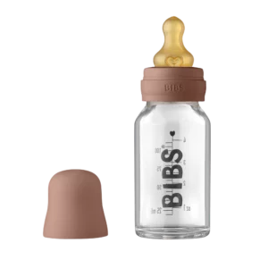 Стеклянная бутылочка BIBS 110 мл, латексная соска, Woodchuck