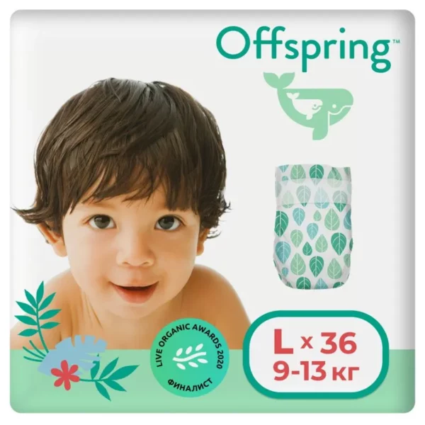 Offspring Bolalar Tagliklari L 9-13 kg, 36 dona, Bargli Dizayn - Image 2