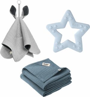 Подарочный набор BIBS Baby Shower GOTS Baby Blue – Органический хлопок