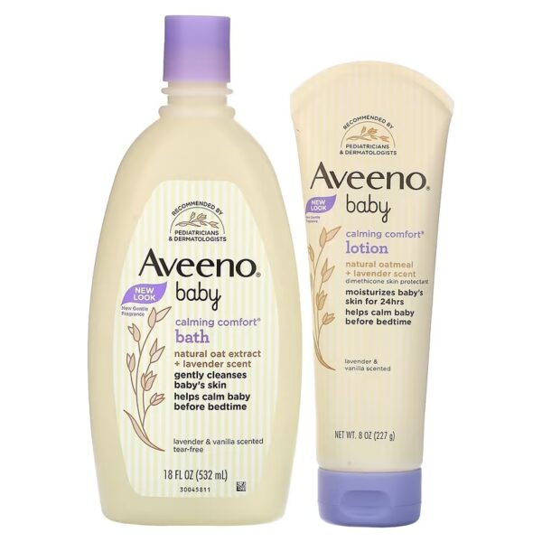 Aveeno Baby Tinchlantiruvchi To‘plam, Lavanda va Vanil, 2 dona