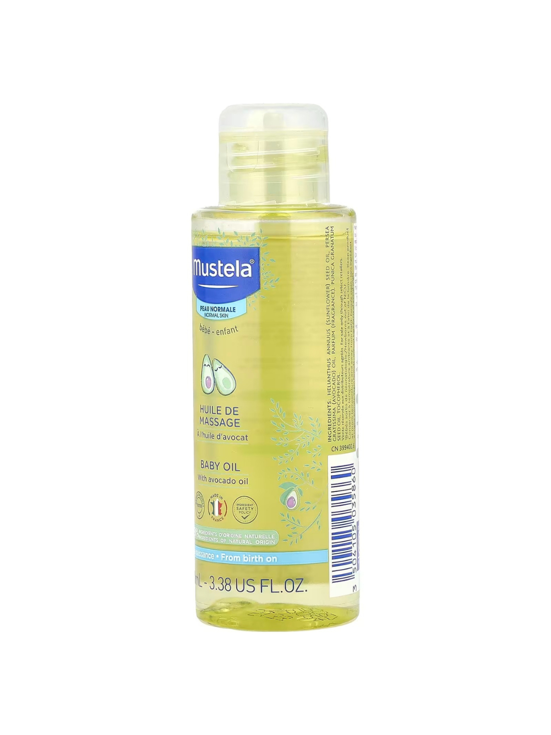 Mustela Massaj Yog‘i Avokado Bilan, 100 Ml () 2 Mustela Massaj Yog‘i Avokado Bilan, 100 Ml - Image 2