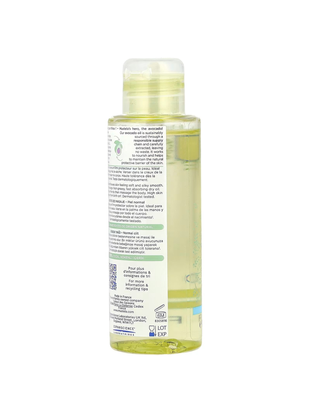Mustela Massaj Yog‘i Avokado Bilan, 100 Ml () 3 Mustela Massaj Yog‘i Avokado Bilan, 100 Ml - Image 3