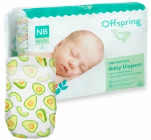 Offspring Подгузники NB 2-4 кг, 56 шт, расцветка Лимоны