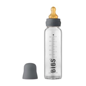 Стеклянная бутылочка для кормления BIBS, полный комплект 225 мл - Iron