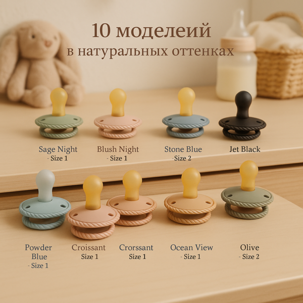 Frigg Rope Пустышка, 1 Шт, Натуральный Каучук, Размеры 0–6 И 6–18 Мес, Made In Denmark