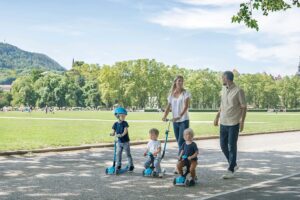 Globber Go Deluxe 3v1 samokat, o‘rindiqli, buklanadigan, 50 kg gacha