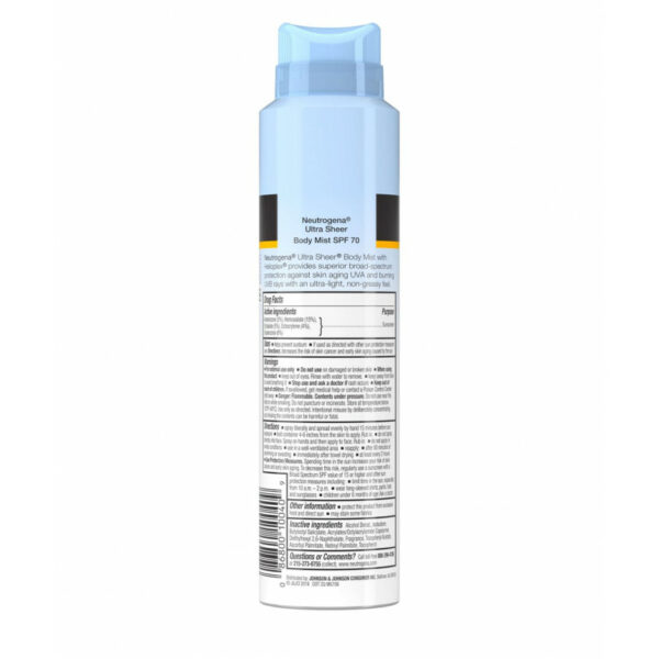 Солнцезащитный Спрей Neutrogena Spf 70, 141 Г, Легкий, Водостойкий, Для Лица И Тела — Изображение 2