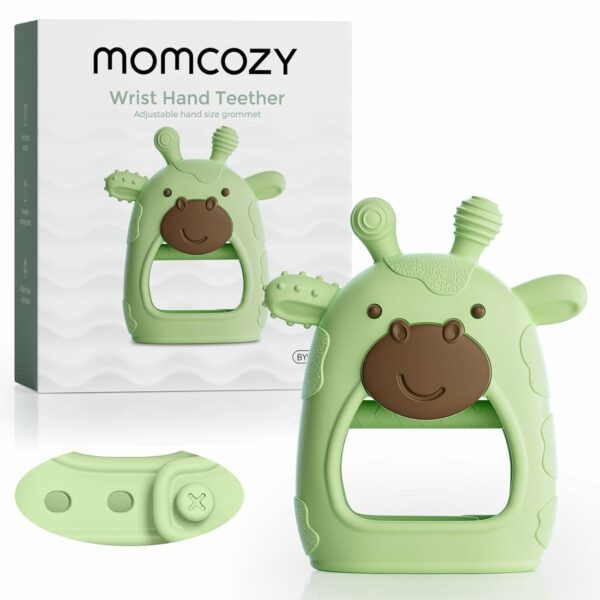 Momcozy Прорезыватель, Силикон, 0–12 Мес, С Браслетом, 3 Цвета (Голубой/Розовый/Зелёный) — Изображение 3
