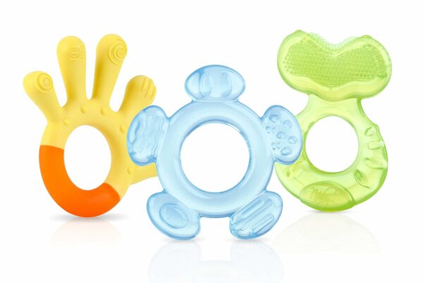 Nuby Набор Прорезывателей 3В1, Силикон, 3М+, Для Всех Этапов Прорезывания, Bpa Free