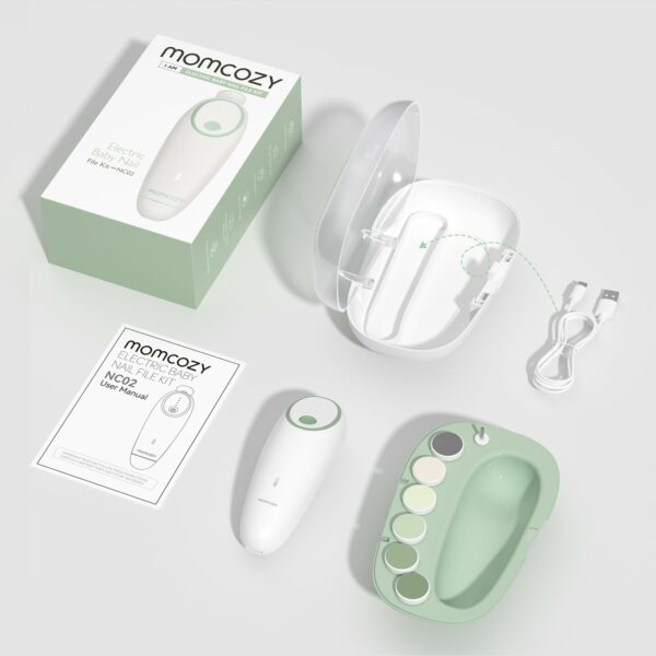 Momcozy Электрическая Пилочка Для Ногтей, 7 Насадок, Usb Type-C, 0–36 Мес — Изображение 4