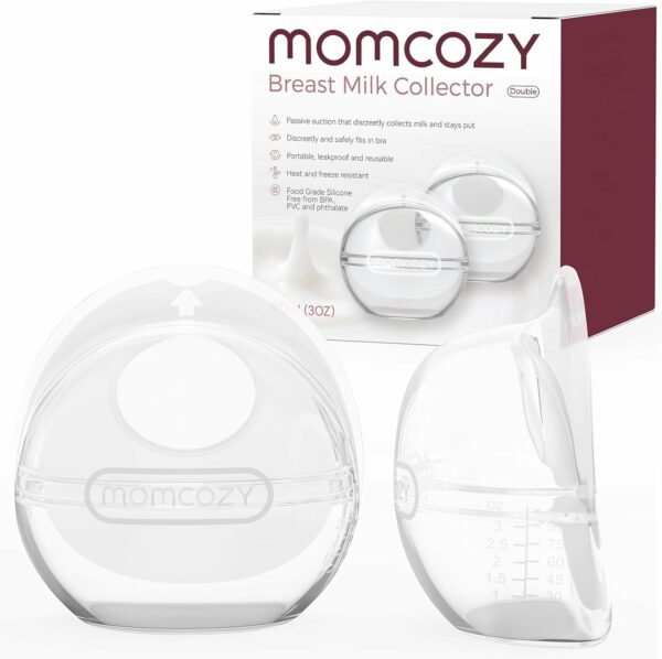 Momcozy Коллекторы Для Сбора Грудного Молока, Силикон, 2 Шт, 90 Мл, Bpa-Free