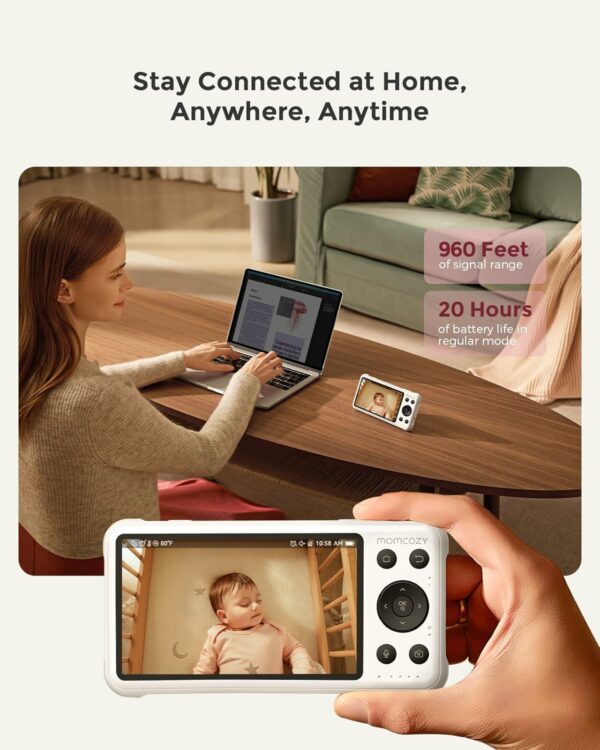 Momcozy Умная Wifi Радионяня С Камерой 1080P, 5&Quot; Экран, Ночное Видение, Батарея 5000 Мач — Изображение 3