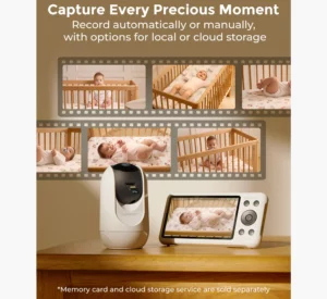 Momcozy умная WiFi радионяня с камерой 1080P, 5" экран, ночное видение