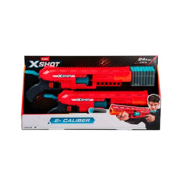 Blaster X-Shot Excel Caliber Blaster To‘plam 2 Dona 24 Dart Bilan, Original Dizayn, 8+ Yosh - Image 2