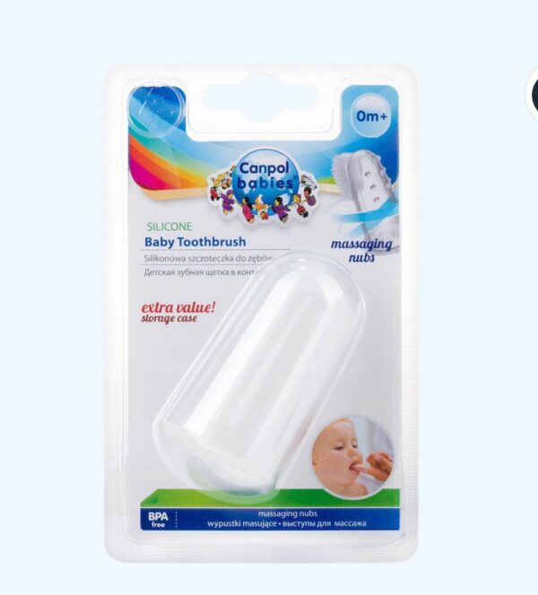 Canpol Babies Силиконовая Зубная Щётка-Массажёр Rky-56885 В Контейнере, 0+ Мес