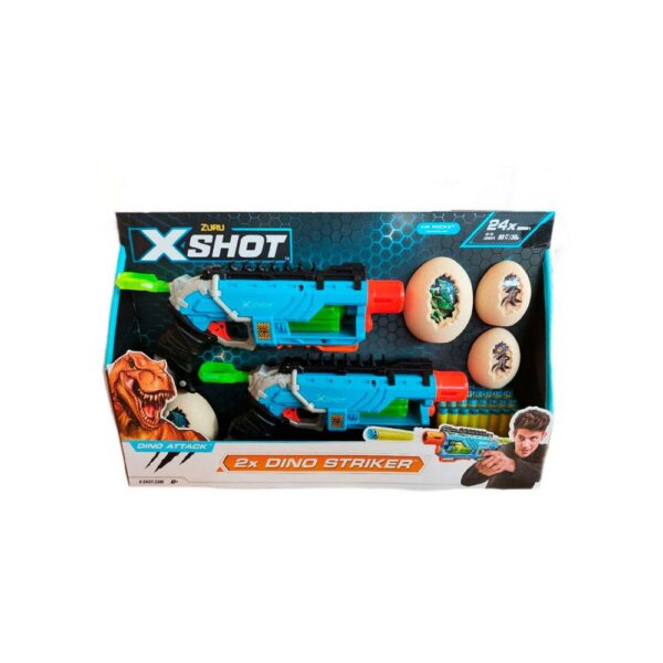 Blaster X-Shot Dino Attack Striker To‘plam 2 Dona 24 Dart Bilan, Original Dizayn, 8+ Yosh - Image 2