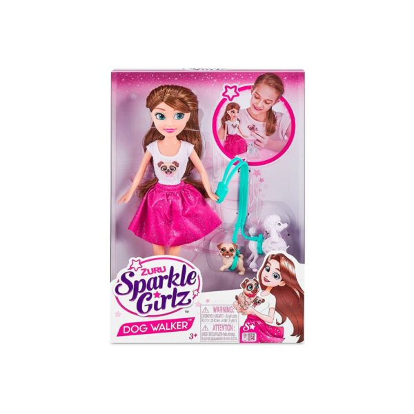 Sparkle Girlz Dog Walker Qo‘g‘irchoq It Bilan Qizlar Uchun