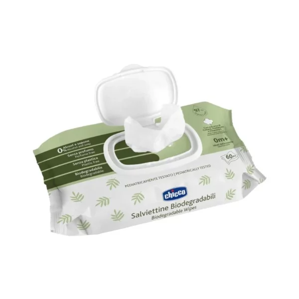 Nam Salfetkalar Chicco Bio, 60 Dona, Chaqaloqlar Uchun Ekologik - Image 2