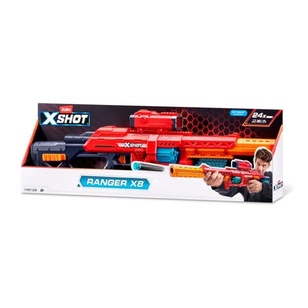 Blaster X-Shot Excel Ranger X8 Blaster O‘yinchoq 24 Dart Bilan, Original Dizayn, 8+ Yosh - Image 2