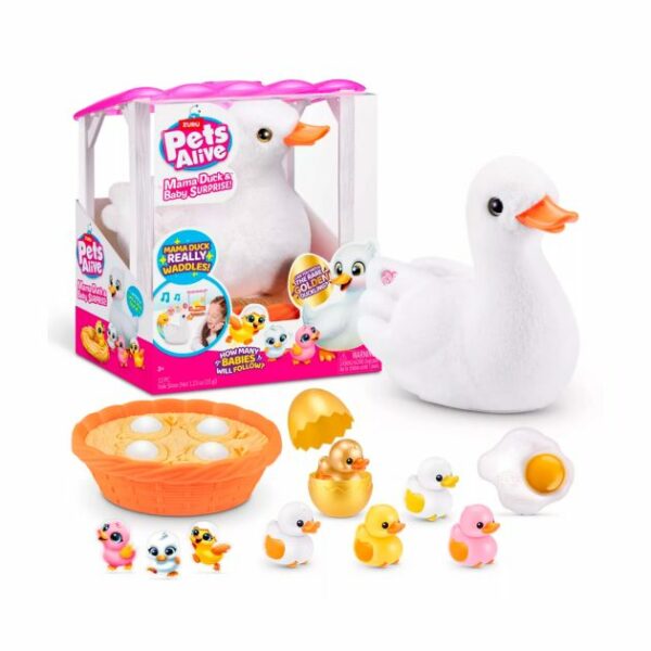 Interaktiv O‘yinchoq Pets Alive Mama Duck (Ona O‘rdak Va O‘rdakchalar), 3+ Yosh
