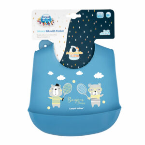 Canpol babies Силиконовый нагрудник Mountains с карманом, 4+ мес