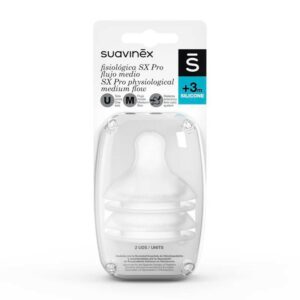 Silikon emzik Suavinex | Fiziologik | O‘rtacha oqim | 2 dona
