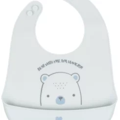 нагрудник силиконовый bear with me для малышей KikkaBoo