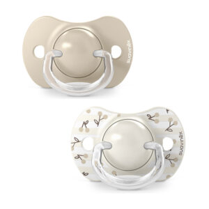 Sorg‘ich Suavinex Wild 0–6 oy 2 dona pushti/ko‘k/bej — BPA-free silikon, anatomik shakl