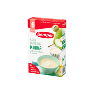 Каша SEMPER молочная манная с яблоком грушей и бананом 180 г 6м+