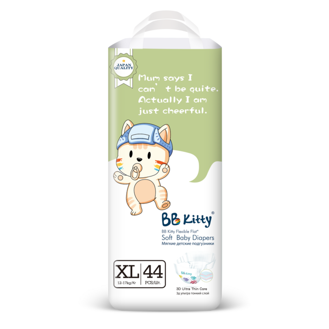 Подгузники Bb Kitty Xl 12–17 Кг 44 Шт Для Малышей () 1 Подгузники Bb Kitty Xl 12–17 Кг 44 Шт Для Малышей