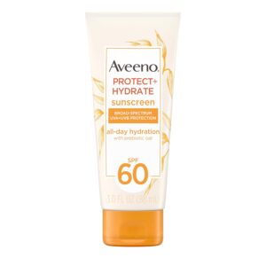 Aveeno Protect + Hydrate SPF 60 лосьон, 88 мл, с овсом, легкий, водостойкий