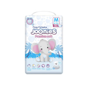 Подгузники JOONIES Premium Soft M (6-11 кг), 58 шт
