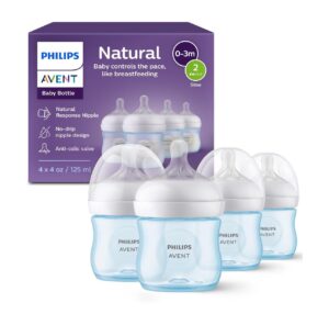 Бутылочка Philips Avent Natural, голубая, 125 мл, 0+