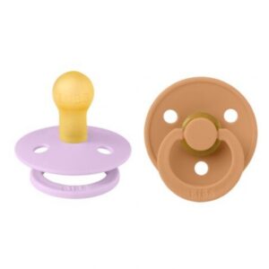 Пустышки BIBS Colour латексные размер 2, Violet Sky/Pumpkin, 2 шт