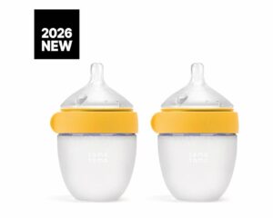 Бутылочка Comotomo Natural Feel 150 мл, жёлтая, с рождения (2026)