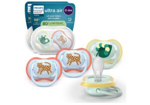 Пустышки Philips Avent Ultra Air ортодонтические 0–6 мес, розовые, 2 шт