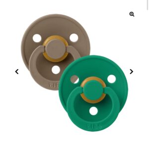Пустышка BIBS Colour латексная, размер 1, 2 шт, Dark Oak/Evergreen