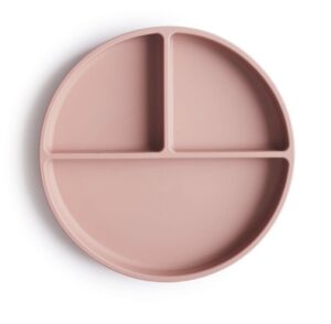 Силиконовая тарелка на присоске Mushie, цвет Blush