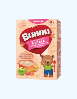 Каша Винни рисово-кукурузная с бананом и пребиотиками, 200 г