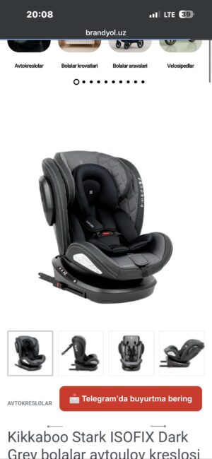 Автокресло KikkaBoo Shift ISOFIX, цвет Dark Grey