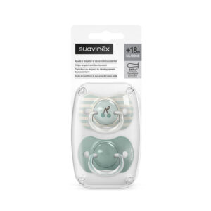 Пустышка Suavinex Birdies 18м+, зелёная, 1 шт